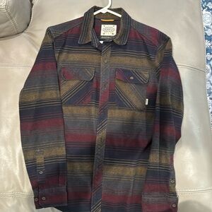 DRAVUS South Western Tribal Geometric Print Button Down Flannel Size M